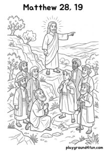 Coloring pages: Matthew 28 19 pdf