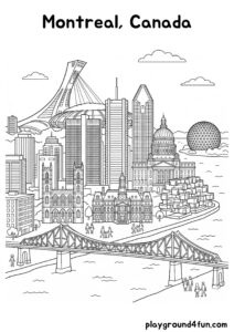 Coloring pages: Montreal Canada pdf