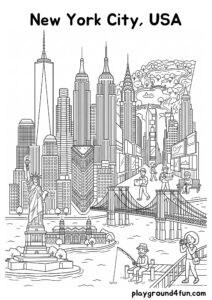 Coloring pages: New York City USA pdf
