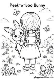 Coloring pages: Peek a boo Bunny pdf