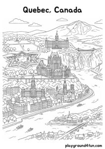 Coloring pages: Quebec Canada pdf