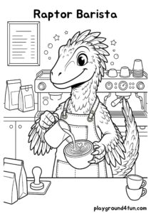 Coloring pages: Raptor Barista pdf