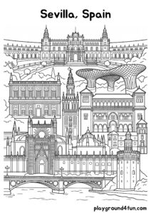 Coloring pages: Sevilla Spain pdf