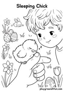 Coloring pages: Sleeping Chick pdf