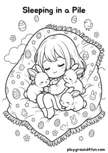 Coloring pages: Sleeping in a Pile pdf