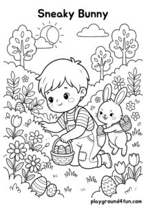 Coloring pages: Sneaky Bunny pdf