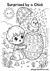 Coloring pages: Surprised by a Chick pdf