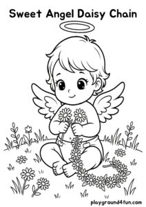 Coloring pages: Sweet Angel Daisy Chain pdf