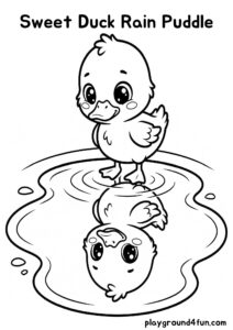 Coloring pages: Sweet Duck Rain Puddle pdf