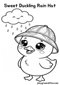 Coloring pages: Sweet Duckling Rain Hat pdf