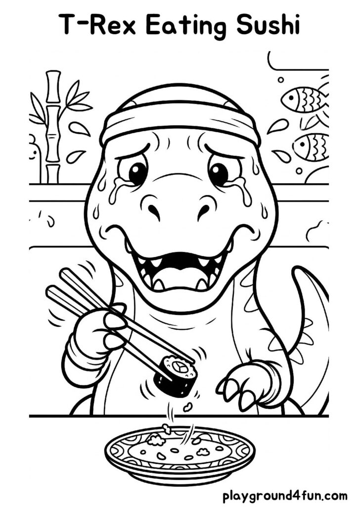 T-Rex Eating Sushi