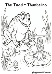 Coloring pages: The Toad Thumbelina pdf