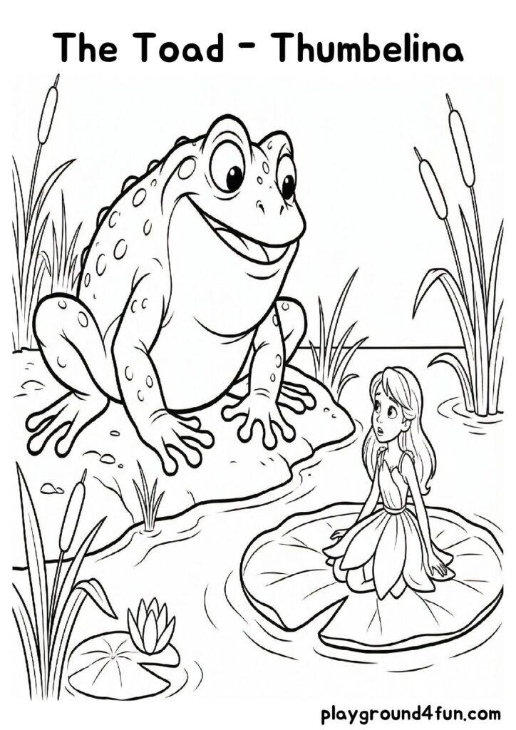 The Toad – Thumbelina Coloring Pages