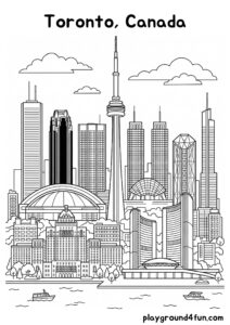 Coloring pages: Toronto Canada pdf