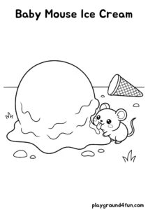 Coloring pages: Baby Mouse Ice Cream pdf