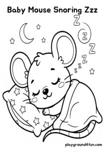 Coloring pages: Baby Mouse Snoring Zzz pdf