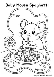 Coloring pages: Baby Mouse Spaghetti pdf