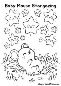 Coloring pages: Baby Mouse Stargazing pdf