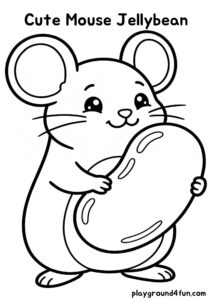 Coloring pages: Cute Mouse Jellybean pdf
