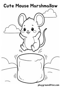 Coloring pages: Cute Mouse Marshmallow pdf
