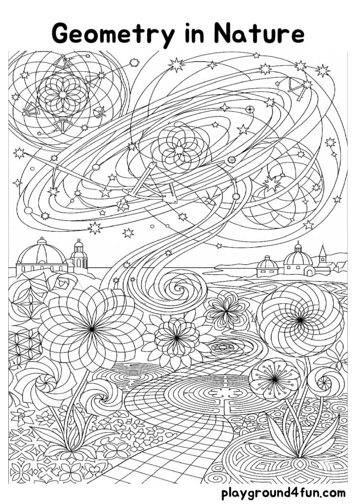Geometry in Nature Coloring Pages