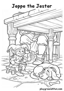 Coloring pages: Jeppe the Jester pdf