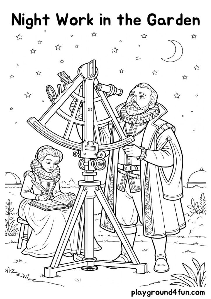 Night Work in the Garden Coloring Pages