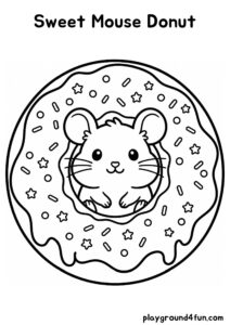 Coloring pages: Sweet Mouse Donut pdf