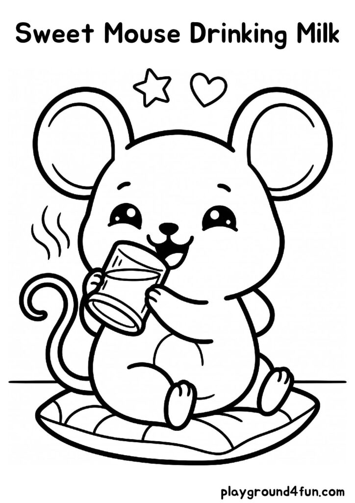 Sweet Mouse Drinking Milk
