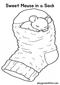 Coloring pages: Sweet Mouse in a Sock pdf