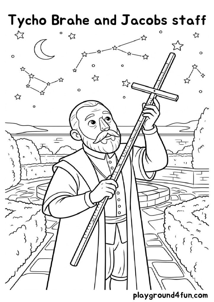 Tycho Brahe and Jacobs staff Coloring Pages