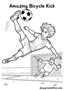 Coloring pages: Amazing Bicycle Kick pdf