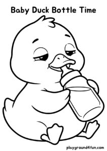 Coloring pages: Baby Duck Bottle Time pdf