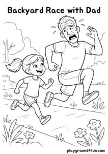 Coloring pages: Backyard Race with Dad pdf