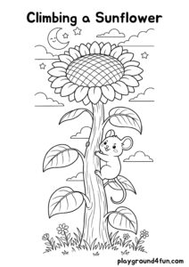 Coloring pages: Climbing a Sunflower pdf