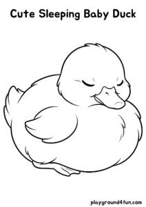 Coloring pages: Cute Sleeping Baby Duck pdf