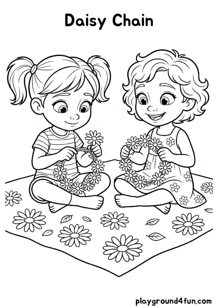 Daisy Chain Coloring Pages