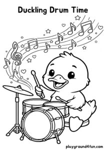 Coloring pages: Duckling Drum Time pdf