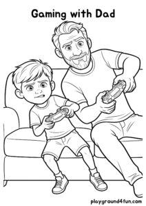 Coloring pages: Gaming with Dad pdf