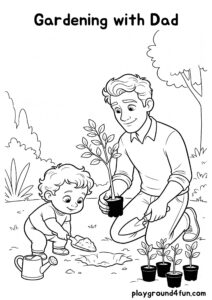 Coloring pages: Gardening with Dad pdf