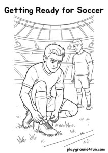 Coloring pages: Getting Ready for Soccer pdf