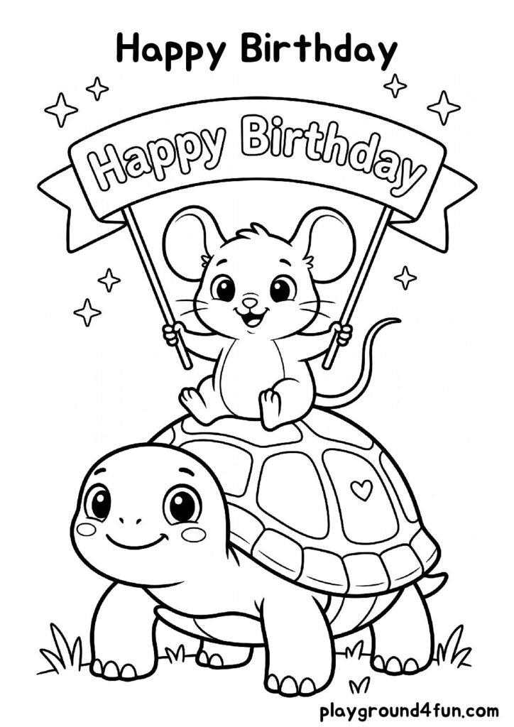 Happy Birthday Coloring Pages