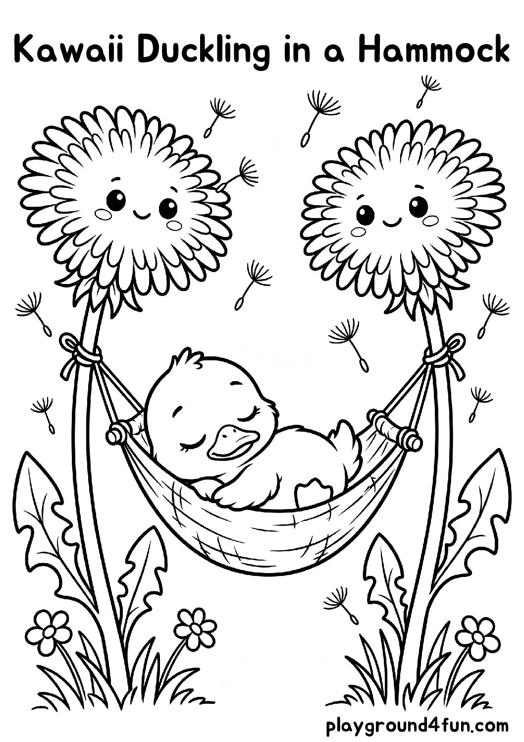 Kawaii Duckling in a Hammock