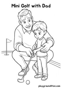 Coloring pages: Mini Golf with Dad pdf