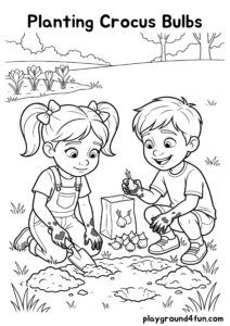 Coloring pages: Planting Crocus Bulbs pdf