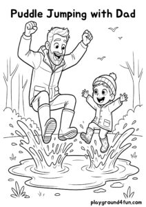 Coloring pages: Puddle Jumping with Dad pdf
