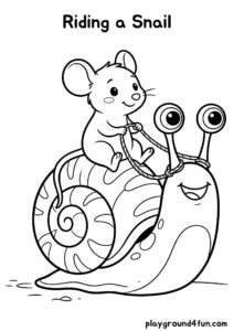 Coloring pages: Riding a Snail pdf