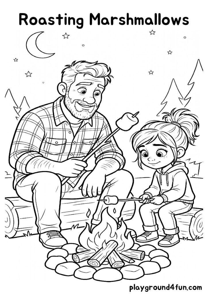 Roasting Marshmallows Coloring Pages