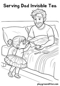 Coloring pages: Serving Dad Invisible Tea pdf