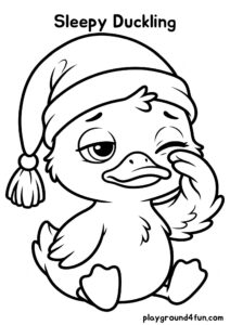 Coloring pages: Sleepy Duckling pdf